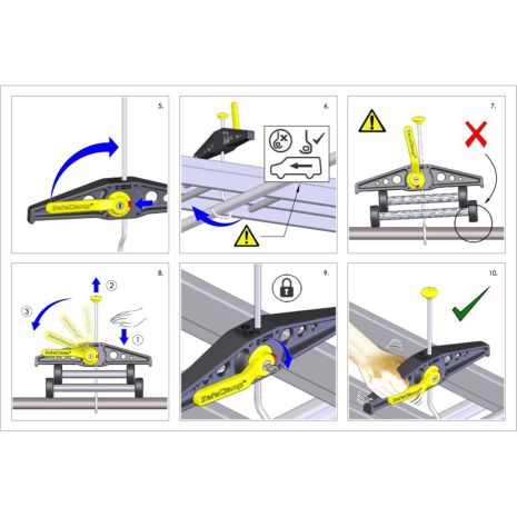 ΣΥΣΤΗΜΑ ΣΤΑΘΕΡΟΠΟΙΗΣΗΣ / ΜΕΤΑΦΟΡΑΣ ΣΚΑΛΑΣ RHINO SAFE CLAMP ΣΕ ΜΠΑΡΕΣ ΟΡΟΦΗΣ - 2 ΤΕΜ. Auto Moto Tyres 