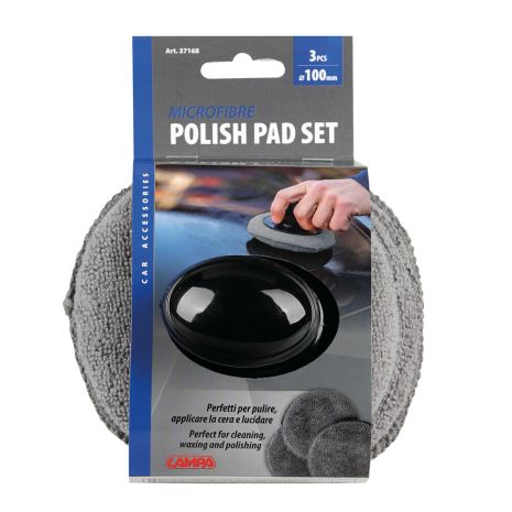 ΛΑΒΗ ΧΕΙΡΟΣ ΓΥΑΛΙΣΜΑΤΟΣ ΜΕ 3 ΣΦΟΥΓΓΑΡΙΑ ΜΙΚΡΟΙΝΩΝ (MICROFIBRE) ΣΤΡΟΓΓΥΛΑ Φ 100mm LAMPA - 3 ΤΕΜ Auto Moto Tyres 