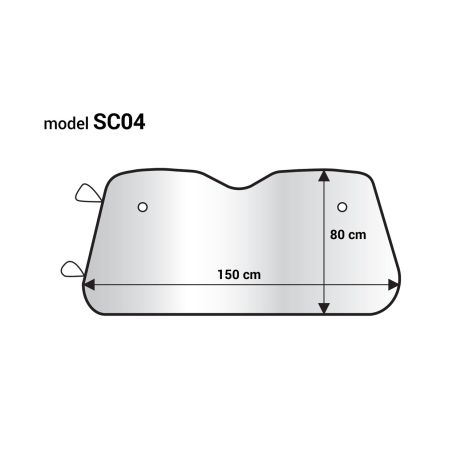 ΗΛΙΟΠΡΟΣΤΑΣΙΑ ΕΣΩΤΕΡΙΚΗ ΑΣΗΜΙ ΜΕ ΒΕΝΤΟΥΖΕΣ 150x80cm AMIO - 1 ΤΕΜ. Auto Moto Tyres 