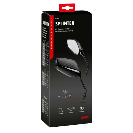 ΚΑΘΡΕΠΤΕΣ MOTO M10x1,25 ΜΑΥΡΟ/ CARBON ΧΡΩΜΑ SPLINTER  LAMPA - 2 ΤΕΜ. Auto Moto Tyres 