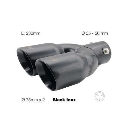 ΑΚΡΟ (ΜΠΟΥΚΑ) ΕΞΑΤΜΙΣΗΣ ΔΙΠΛΟ TRX 92 ΜΑΥΡΗ ΜΑΤ 34-60mm SIMONI RACING - 1 TEM Auto Moto Tyres 