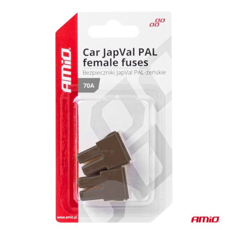 ΑΣΦΑΛΕΙΕΣ JapVal PAL ΘΗΛΥΚΕΣ 70A ΣΕ ΚΑΦΕ ΧΡΩΜΑ AMIO - 2 Τεμ. Auto Moto Tyres 