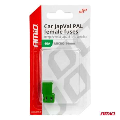 ΑΣΦΑΛΕΙΕΣ JapVal PAL ΜICRO 14mm ΘΗΛΥΚΕΣ 40A ΣΕ ΠΡΑΣΙΝΟ ΧΡΩΜΑ AMIO - 2 Τεμ. Auto Moto Tyres 