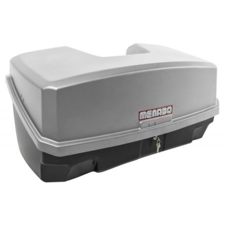 Πλήρες σετ με Βάση Ποδηλάτου Κοτσαδόρου RACE 4  για 4 ποδήλατα ή 1 E-bike και Μπαγκαζιέρα Κοτσαδόρου Nekkar Silver 300 σε ασημί με μαύρο χρώμα και ματ ανάγλυφη υφή Menabo - 2 τεμ. Auto Moto Tyres 