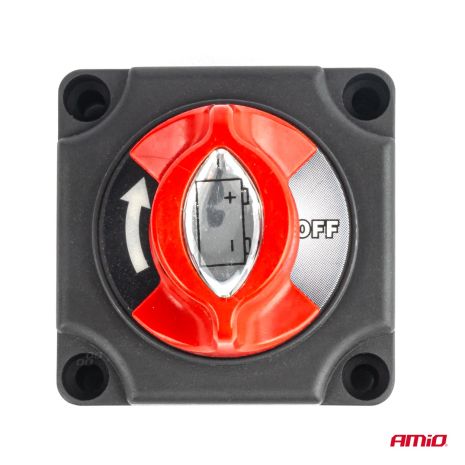 ΔΙΑΚΟΠΤΗΣ POWER-OFF ΜΠΑΤΑΡΙΑΣ ΣΕ ΒΑΣΗ 12-48V 300A  ΜΑΥΡΟ/ΚΟΚΚΙΝΟ AMIO - 1 Τεμ. Auto Moto Tyres 