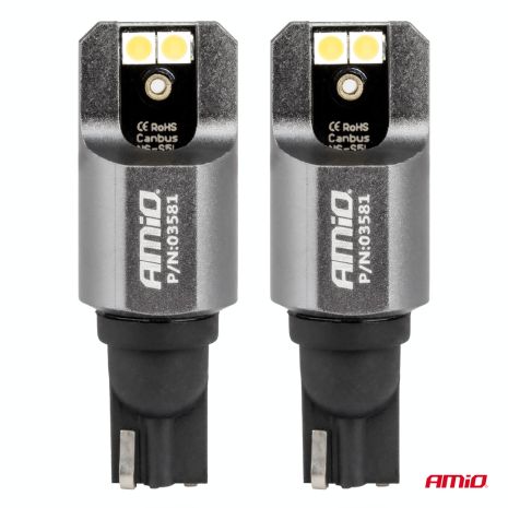 ΛΑΜΠΕΣ T15 W16W 12/24V 6.000K 4xSMD LED FULL CAN-BUS ΛΕΥΚΟ 3030 PRO SERIES AMIO - 2 ΤΕΜ. Auto Moto Tyres 