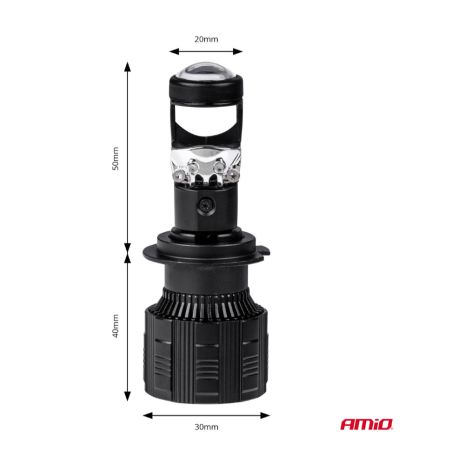 ΛΑΜΠΕΣ H7 PL-LENS SERIES 9>36V 60W 5.000K 3.800lm LED 2x4575 SMD CAN-BUS ΜΕ ΠΡΟΤΖΕΚΤΟΡΑ AMIO - 2 Τεμ. Auto Moto Tyres 