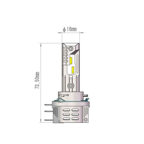 ΛΑΜΠΑ LED H15 12V IP65 6.000K 4.600lm LED SET PRO SMART SERIES M-TECH - 2 ΤΕΜ. Auto Moto Tyres 