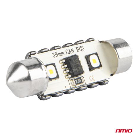 ΛΑΜΠΑΚΙΑ ΠΛΑΦΟΝΙΕΡΑΣ 39mm 12/24V C5W 5500K 12xSMD 3838 CAN-BUS FESTOON (ΛΕΥΚΟ) ΑΜΙΟ - 2 ΤΕΜ. Auto Moto Tyres 