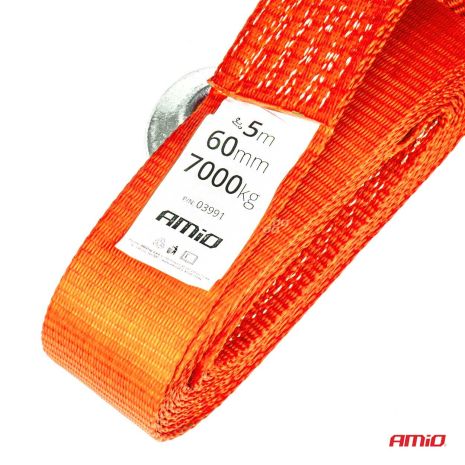 ΙΜΑΝΤΑΣ ΡΥΜΟΥΛΚΗΣΗΣ TOW ROPE 60mm 7000KG 5m ΚΟΚΚΙΝΟ AMIO - 1 τεμ. Auto Moto Tyres 