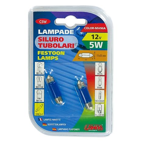 ΛΑΜΠΑΚΙΑ ΜΠΛΕ ΣΩΛΗΝΩΤΑ 12V/C5W 35mm Auto Moto Tyres 