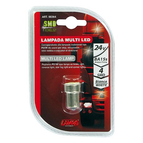 ΛΑΜΠΑΚΙ 24V 4 SMD MULTI-LED BA15s Auto Moto Tyres 