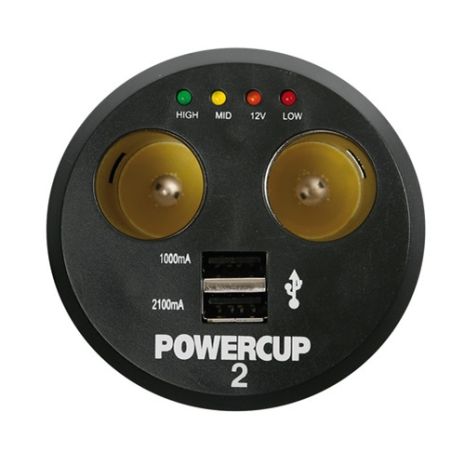 ΑΝΤΑΠΤΟΡΑΣ ΑΝΑΠΤΗΡΑ POWERCUP 2 12V + 2USB + TESTER ΜΠΑΤΑΡΙΑΣ Auto Moto Tyres 