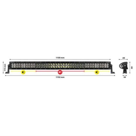 ΠΡΟΒΟΛΕΑΣ LIGHT BAR ΚΥΡΤΟΣ BL-110 16000lm 10/30V 240W 80LED ΚΑΡΦΙ/ΔΙΑΘΛΑΣΗΣ (1100x115x89mm) ΜΠΑΡΑ LED -1ΤΕΜ. Auto Moto Tyres 