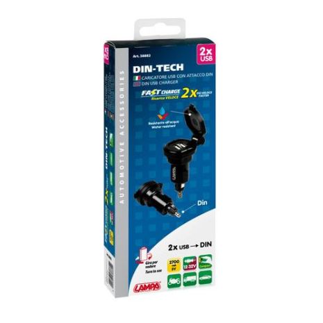 ΦΟΡΤΙΣΤΗΣ ΑΝΤΑΠΤΟΡΑΣ ΑΝΑΠΤΗΡΑ UNI-TECH 12/32V ΑΠΟ DIN ΣΕ 2 USB 2700mA FAST CHARGER ΑΔΙΑΒΡΟΧΟΣ Auto Moto Tyres 