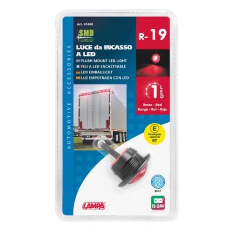 ΦΩΣ ΟΓΚΟΥ ΦΟΡΤΗΓΟΥ 1SMD LED ΚΟΚΚΙΝΟ 12/24V 18mm R-19 1ΤΕΜ. Auto Moto Tyres 