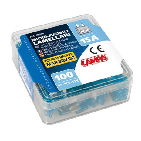 ΑΣΦΑΛΕΙΕΣ MICRO 15Amp 12/32V ΣΕ ΚΟΥΤΑΚΙ 100ΤΕΜ. Auto Moto Tyres 