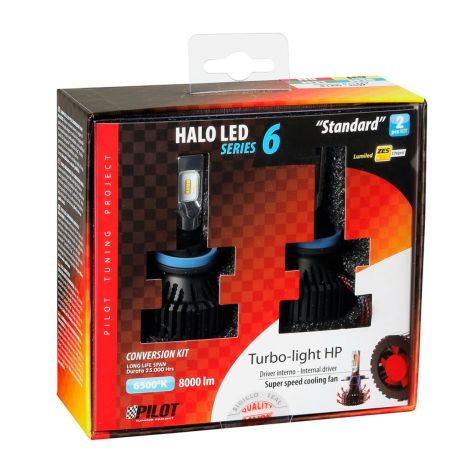 H8/H9/H11/H16 9-32V 6.500K 8.000lm 60W PGJ19-X HALO LED SERIE 6 STANDARD 8LED ZES 2ΤΕΜ. LED KIT Auto Moto Tyres 