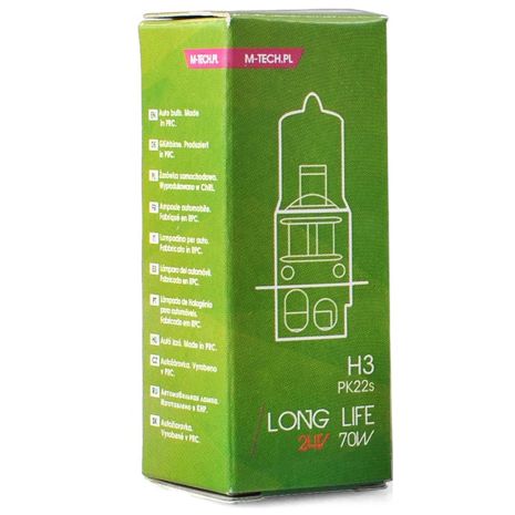 H3 24V 70W PK22s POWERTEC LONG LIFE ΑΛΟΓΟΝΟΥ 1ΤΕΜ. ΚΟΥΤΙ M-TECH Auto Moto Tyres 