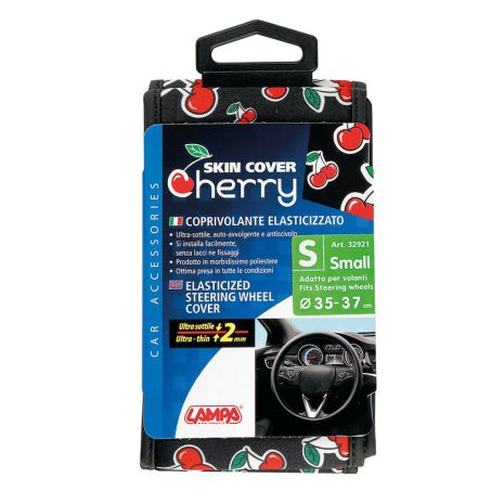 ΚΑΛΥΜΜΑ ΤΙΜΟΝΙΟΥ SKIN-COVER CHERRY-CILIEGE(ΚΕΡΑΣΙΑ) 35/37cm(S) ΜΑΥΡΟ ΕΛΑΣΤΙΚΟ ΠΟΛΥΕΣΤΕΡΙΚΟ 2mm ΠΑΧΟΣ Auto Moto Tyres 