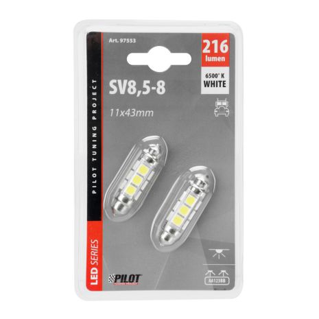 ΛΑΜΠΑΚΙ ΠΛΑΦΟΝΙΕΡΑΣ 24-30V 11x43mm 216lm 12xSMD LED ΛΕΥΚΟ (ΔΙΠΛΗΣ ΠΟΛΙΚΟΤΗΤΑΣ/ CAN-BUS) 2ΤΕΜ. Auto Moto Tyres 