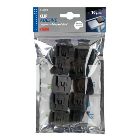 ΒΑΣΗ ΣΤΗΡΙΞΗΣ ΓΙΑ ΣΥΣΚΕΥΕΣ E-PASS SLIM ΔΙΟΔΙΩΝ ΜΕ ΚΛΙΠ ΑΥΤΟΚΟΛΛΗΤΗ ΠΑΡΜΠΡΙΖ  LAMPA - 10 ΤΕΜ. Auto Moto Tyres 