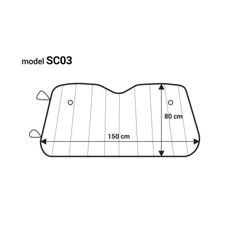 ΗΛΙΟΠΡΟΣΤΑΣΙΑ ΕΣΩΤΕΡΙΚΗ ΑΣΗΜΙ ΜΕ ΒΕΝΤΟΥΖΕΣ 150x800cm AMIO - 1 ΤΕΜ. Auto Moto Tyres 