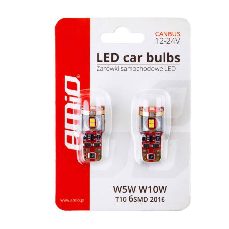 T10 W5W 12/24V LED 6xSMD 2016 CAN-BUS ΛΕΥΚΟ ΑΜΙΟ - 2 ΤΕΜ. Auto Moto Tyres 
