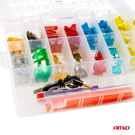 ΑΣΦΑΛΕΙΕΣ STANDARD/MICRO ΜΕ ΔΟΚΙΜΑΣΤΙΚΟ ΚΑΤΣΑΒΙΔΙ 6-24V & ΕΡΓΑΛΕΙΟ ΑΦΑΙΡΕΣΗΣ SET ΑΜΙΟ - 150 ΤΕΜ. Auto Moto Tyres 