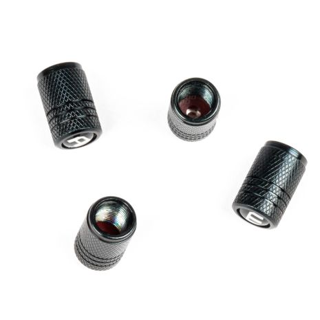 ΚΑΠΑΚΙΑ ΒΑΛΒΙΔΩΝ ΑΛΟΥΜΙΝΙΟΥ ΣΕ ΜΑΥΡΟ ΧΡΩΜΑ ΜΕ ΛΟΓΟΤΥΠΟ ΑΜΙΟ - 4 ΤΕΜ. Auto Moto Tyres 