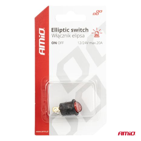 ΔΙΑΚΟΠΤΗΣ ON/OFF 3 ΕΠΑΦΩΝ 12V 230A ΟΒΑΛ ΚΟΚΚΙΝΟΣ ΦΩΤΙΣΜΟΣ ΑΜΙΟ - 1 ΤΕΜ. Auto Moto Tyres 