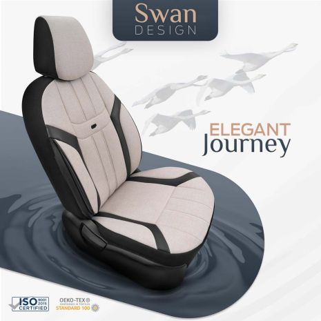 ΚΑΛΥΜΜΑΤΑ ΚΑΘΙΣΜΑΤΩΝ OTOM SWAN 503 BEIGE ΜΑΥΡΟ/ΜΠΕΖ ΛΙΝΟ & ΔΕΡΜΑΤΙΝΗ SETΑΜΙΟ - 1 σετ. Auto Moto Tyres 