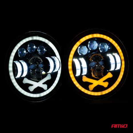 ΠΡΟΒΟΛΕΑΣ ΕΡΓΑΣΙΑΣ ΣΤΡΟΓΓΥΛΟΣ LED SKULL 5.500lm 9>36V 60W 6.000K -Φ170x170x65mm 4 ΧΡΗΣΕΩΝ ΑΜΙΟ - 1 ΤΕΜ. Auto Moto Tyres 