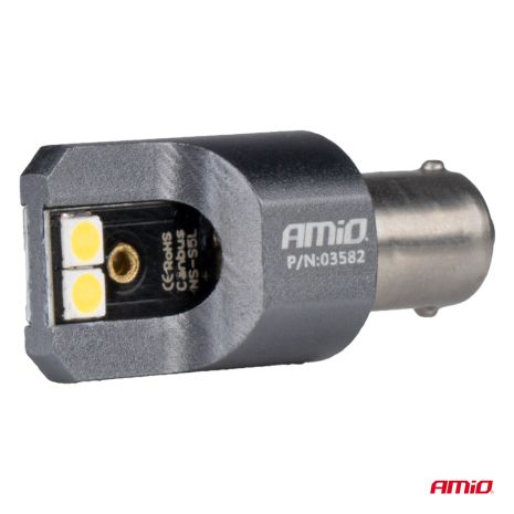 ΛΑΜΠΕΣ T4W BA9s 12/24V 6.000K 4xSMD LED FULL CAN-BUS ΛΕΥΚΟ 3030 PRO SERIES AMIO - 2 ΤΕΜ. Auto Moto Tyres 