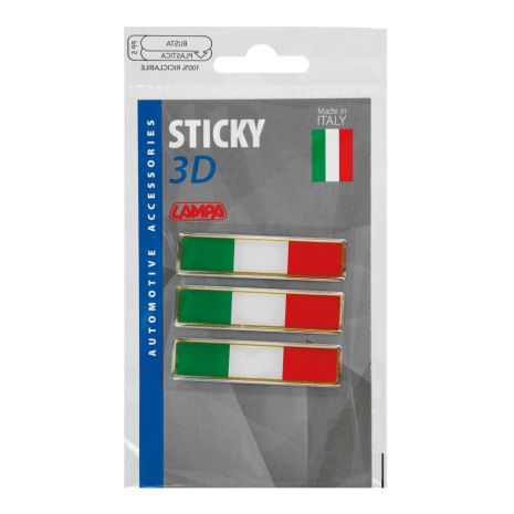 ΑΥΤΟΚΟΛΛΗΤΟ ΣΗΜΑ 3D ΣΗΜΑΙΑ ΙΤΑΛΙΑΣ 80x16mm LAMPA -  3 Τεμ. Auto Moto Tyres 