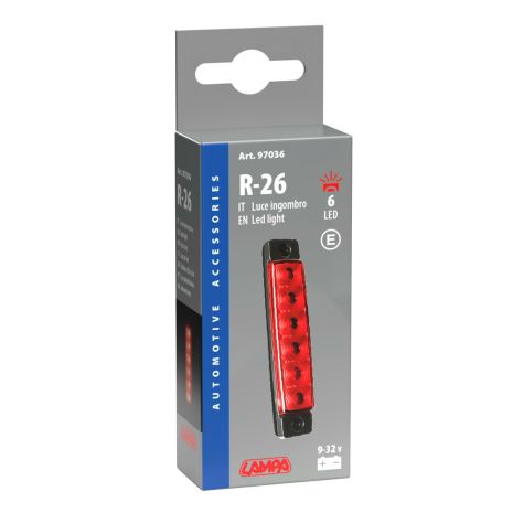 ΦΩΣ ΟΓΚΟΥ 9>32V 6 LED ΚΟΚΚΙΝΟ ΧΡΩΜΑ 95,6x19,8mm ΜΕ ΕΓΚΡΙΣΗ ΤΥΠΟΥ E148 LAMPA -  1 Τεμ. Auto Moto Tyres 