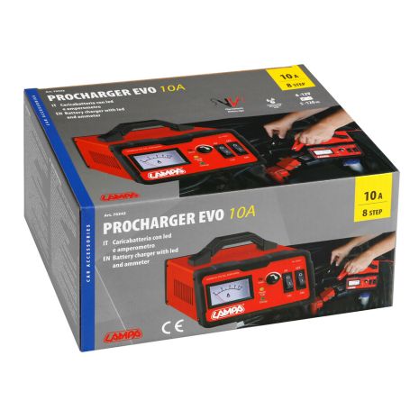 ΦΟΡΤΙΣΤΗΣ ΜΠΑΤΑΡΙΑΣ PROCHARGER EVO 8STEP 6/12V 0-10A 5>120Ah LED ΜΕ ΑΜΠΕΡΟΜΕΤΡΟ LAMPA - 1 ΤΕΜ. Auto Moto Tyres 
