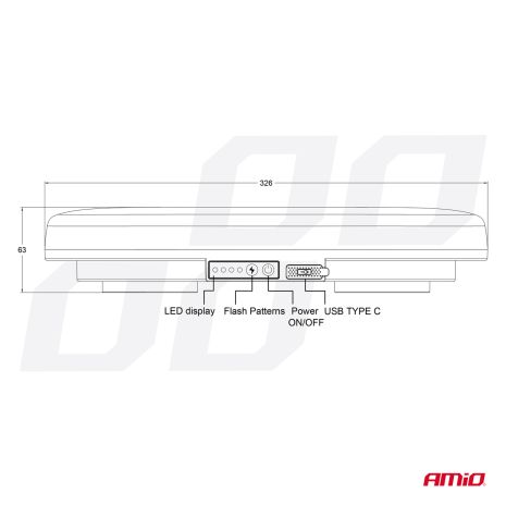 ΦΑΡΟΣ/ΣΤΡΟΜΠΟ ΜΠΑΡΑ R65 R10 12/24V 26W LED ΠΟΡΤΟΚΑΛΙ 10 ΧΡΗΣΕΩΝ ΜΕ ΜΑΓΝΗΤΙΚΗ ΒΑΣΗ 326x186x63mm ΑΜΙΟ - 1 ΤΕΜ. Auto Moto Tyres 