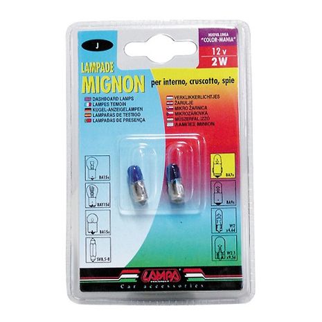ΛΑΜΠΑΚΙΑ ΜΙΝΙΟΝ (J)12V/2W BA7s ΜΠΛΕ 21mm Auto Moto Tyres 