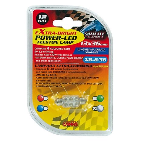 ΛΑΜΠΑΚΙ ΠΛΑΦΟΝΙΕΡΑΣ 6 LED 13x35mm Auto Moto Tyres 