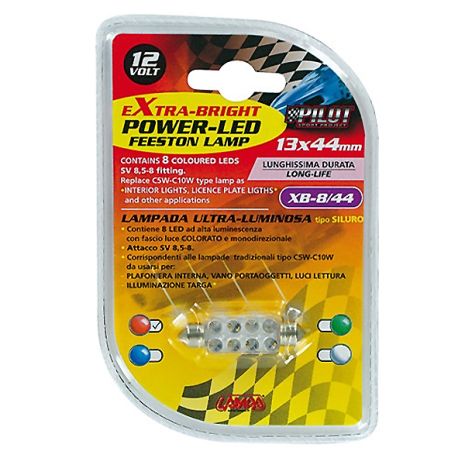 ΛΑΜΠΑΚΙ ΠΛΑΦΟΝΙΕΡΑΣ 8 LED 13x44mm ΚΟΚΚΙΝΟ Auto Moto Tyres 