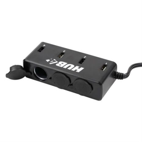 Αντάπτορας Αναπτήρα Τριπλός με 4 USB 12/24V με καλώδιο 85cm Auto Moto Tyres 