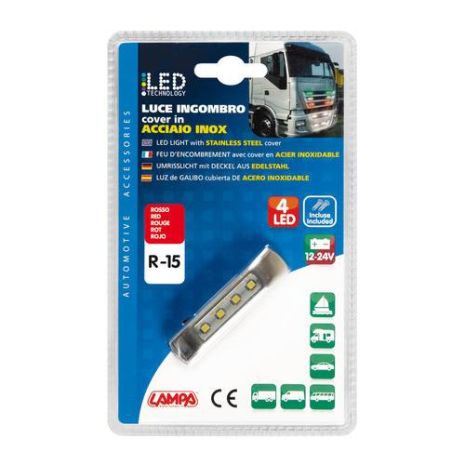 ΦΩΣ ΟΓΚΟΥ ΦΟΡΤΗΓΟΥ 4LED ΚΟΚΚΙΝΟ 12/24V 70x16x11mm ΑΔΙΑΒΡΟΧΟ 1ΤΕΜ. Auto Moto Tyres 