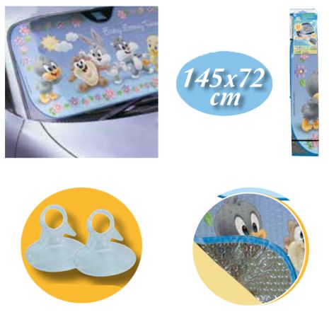 ΗΛΙΟΠΡΟΣΤΑΣΙΑ ΕΣΩΤΕΡΙΚΗ ΠΑΡΜΠΡΙΖ BABY LOONEY TUNES (72 Χ 145) Auto Moto Tyres 