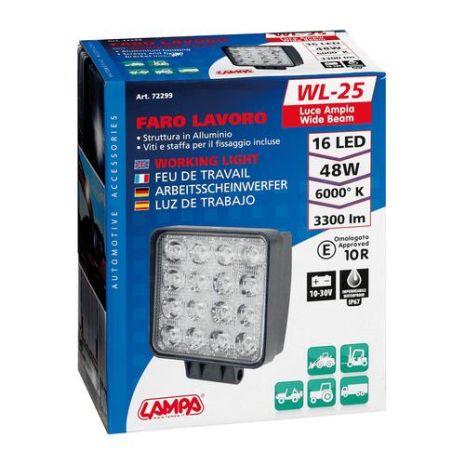 ΠΡΟΒΟΛΕΑΣ ΕΡΓΑΣΙΑΣ  WL-25 16LED 48W 3300lm 10-30V (108x128x58mm) ΦΩΣ ΔΙΑΘΛΑΣΗΣ -1ΤΕΜ. Auto Moto Tyres 