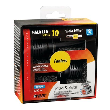 H7 HALO KILLER PX26d 9-32V -20W - 6500K - 3200lm HALO LED KIT SERIES 10 (12 LED ZES CHIPS) - 2 ΤΕΜ. Auto Moto Tyres 