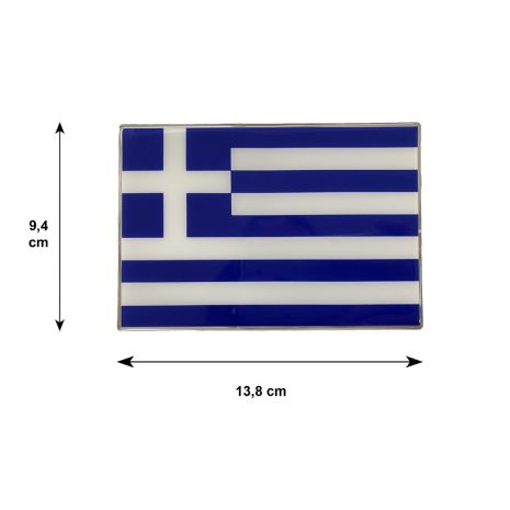 GREECE ΑΥΤΟΚΟΛΛΗΤΗ ΕΛΛΗΝΙΚΗ ΣΗΜΑΙΑ 13,8 X 9,4 cm ΜΠΛΕ/ΛΕΥΚΟ/ΧΡΩΜΙΟ ΜΕ ΕΠΙΚΑΛΥΨΗ ΕΠΟΞΕΙΔΙΚΗΣ ΡΥΤΙΝΗΣ (ΥΓΡΟ ΓΥΑΛΙ) - 1 ΤΕΜ. Auto Moto Tyres 