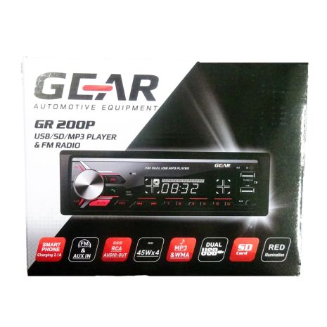 RADIO GEAR GR-200P USB/MP3/BLUETOOTH/WMA/AUX IN/ ΜΕ ΚΟΚΚΙΝΟ ΦΩΤΙΣΜΟ 4x45w Auto Moto Tyres 