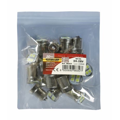 ΛΑΜΠΑ P21W 24-28V BA15s 40lm HYPER-LED (ΜΟΝΟΠΟΛΙΚΟ)LAMPA - 20 ΤΕΜ. Auto Moto Tyres 