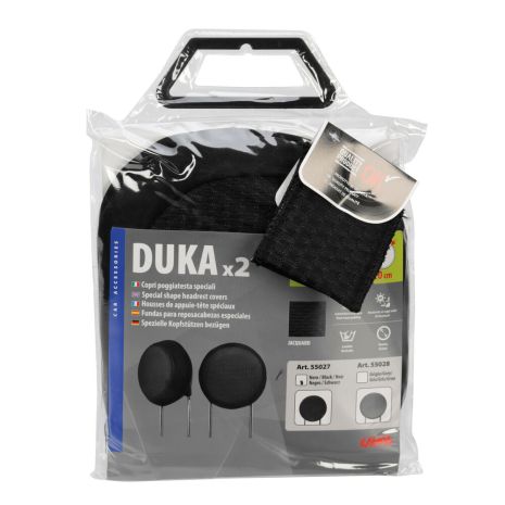 ΚΑΛΥΜΜΑΤΑ ΠΡΟΣΚΕΦΑΛΩΝ ΓΙΑ ΚΑΘΙΣΜΑΤΑ ΑΥΤΟΚΙΝΗΤΟΥ ΣΤΡΟΓΓΥΛΑ 20cm ΜΑΥΡΑ DUKA ROUND-FIT MODULA LAMPA - 2 ΤΕΜ Auto Moto Tyres 